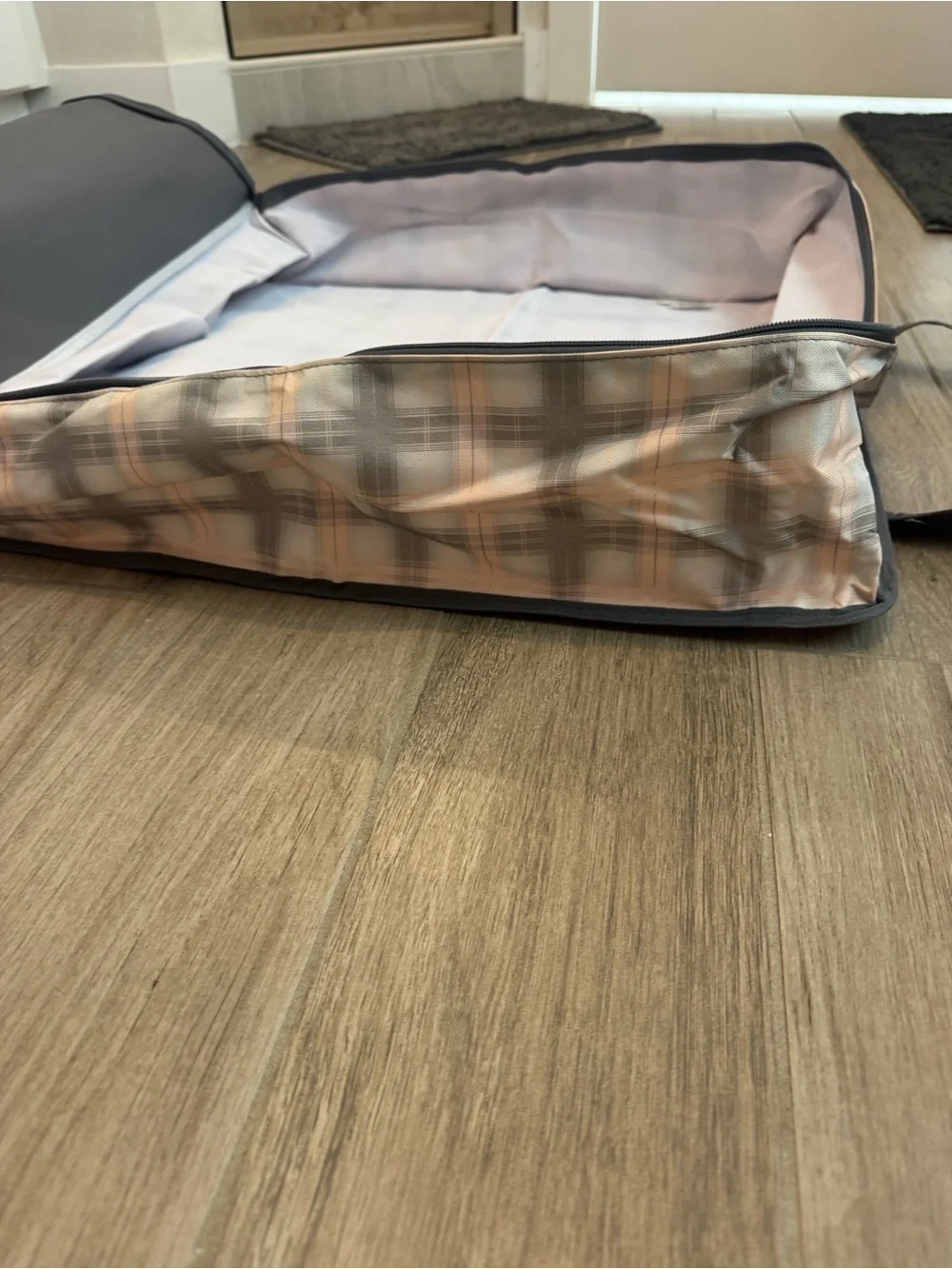 NEW in packaging- thirty-one Utility Storage Tote - Pale pink & Gray.